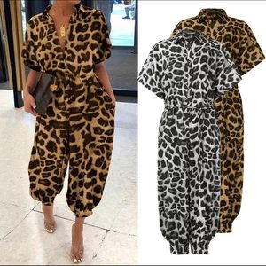 Loose Fitted, cinch Waist, Cropped Leg Jumpsuit